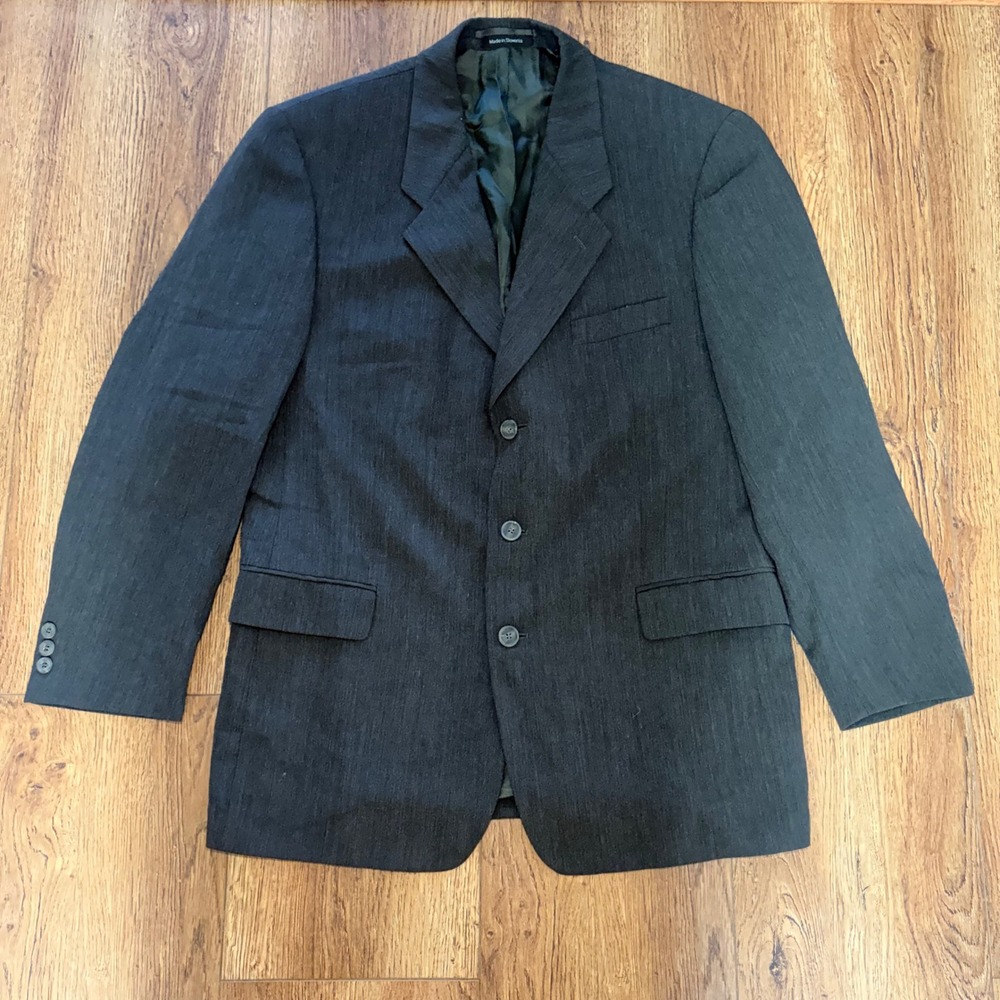 Cavelli Botto Giuseppe 100% Wool Blazer Mens 42R Charcoal Gray Italian Jacket
